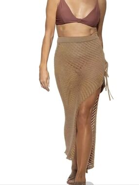 DOTTI  Crochet Side-Tie Cover-Up Maxi Skirt